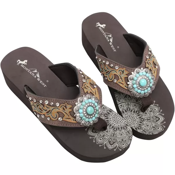 Montana West Flip Flops for women Wedge Flip Flops Western Wedge Sandals Bling Flip Flops Beach Sandals