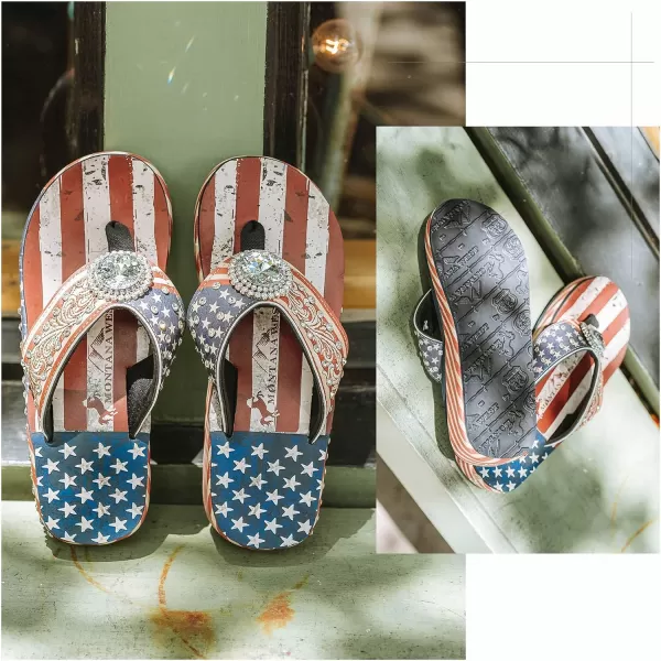 Montana West Flip Flops for women Wedge Flip Flops Western Wedge Sandals Bling Flip Flops Beach Sandals