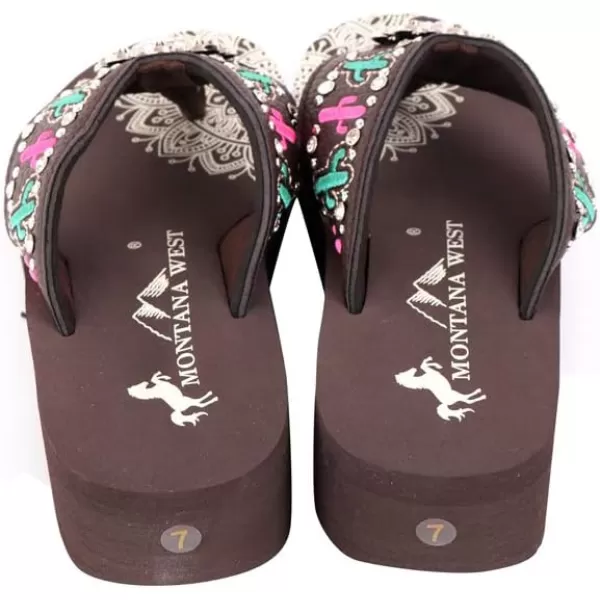 Montana West Flip Flops for women Wedge Flip Flops Western Wedge Sandals Bling Flip Flops Beach Sandals