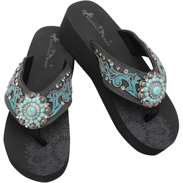 Montana West Flip Flops for women Wedge Flip Flops Western Wedge Sandals Bling Flip Flops Beach Sandals