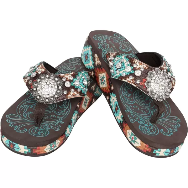 Montana West Flip Flops for women Wedge Flip Flops Western Wedge Sandals Bling Flip Flops Beach Sandals