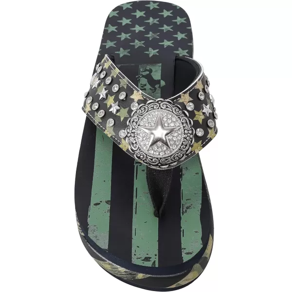 Montana West Flip Flops for women Wedge Flip Flops Western Wedge Sandals Bling Flip Flops Beach Sandals