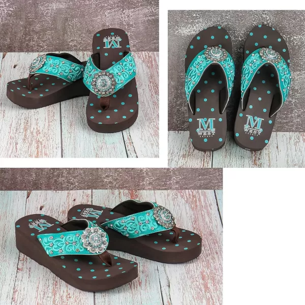 Montana West Flip Flops for women Wedge Flip Flops Western Wedge Sandals Bling Flip Flops Beach Sandals