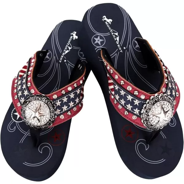 Montana West Flip Flops for women Wedge Flip Flops Western Wedge Sandals Bling Flip Flops Beach Sandals