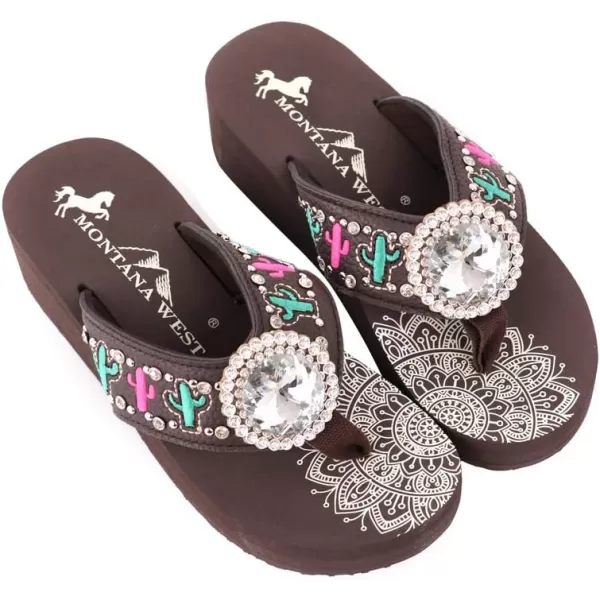 Montana West Flip Flops for women Wedge Flip Flops Western Wedge Sandals Bling Flip Flops Beach Sandals