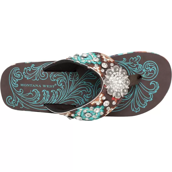 Montana West Flip Flops for women Wedge Flip Flops Western Wedge Sandals Bling Flip Flops Beach Sandals