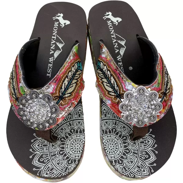 Montana West Flip Flops for women Wedge Flip Flops Western Wedge Sandals Bling Flip Flops Beach Sandals