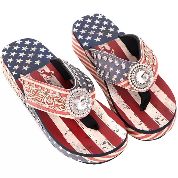 Montana West Flip Flops for women Wedge Flip Flops Western Wedge Sandals Bling Flip Flops Beach Sandals