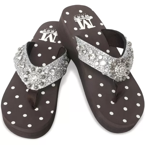 Montana West Flip Flops for women Wedge Flip Flops Western Wedge Sandals Bling Flip Flops Beach Sandals