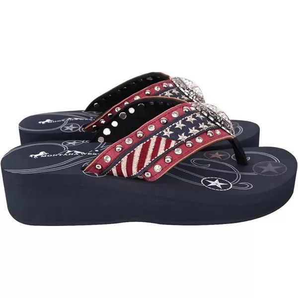 Montana West Flip Flops for women Wedge Flip Flops Western Wedge Sandals Bling Flip Flops Beach Sandals