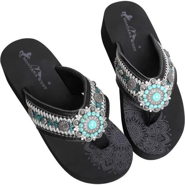 Montana West Flip Flops for women Wedge Flip Flops Western Wedge Sandals Bling Flip Flops Beach Sandals