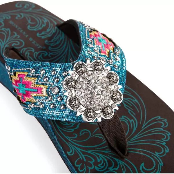 Montana West Flip Flops for women Wedge Flip Flops Western Wedge Sandals Bling Flip Flops Beach Sandals