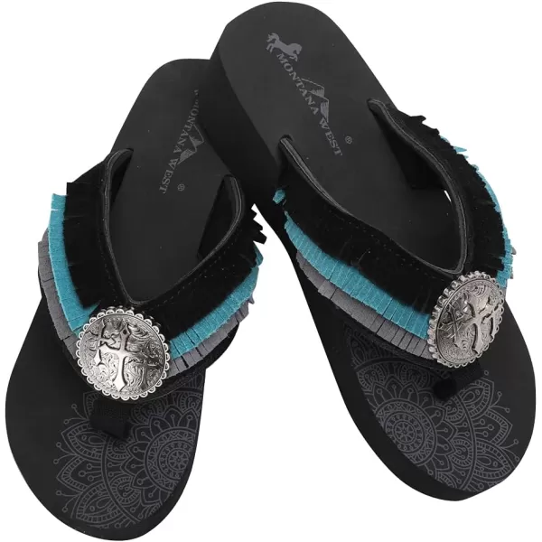 Montana West Flip Flops for women Wedge Flip Flops Western Wedge Sandals Bling Flip Flops Beach Sandals