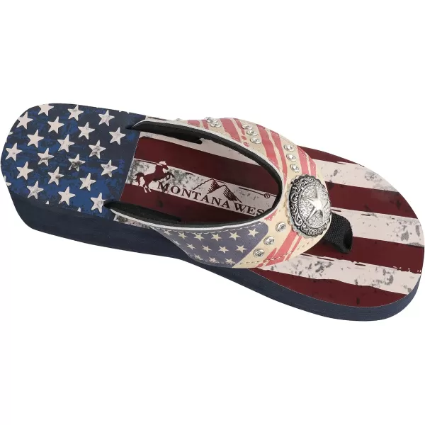 Montana West Flip Flops for women Wedge Flip Flops Western Wedge Sandals Bling Flip Flops Beach Sandals