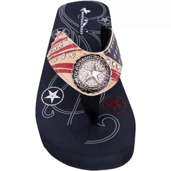 Montana West Flip Flops for women Wedge Flip Flops Western Wedge Sandals Bling Flip Flops Beach Sandals