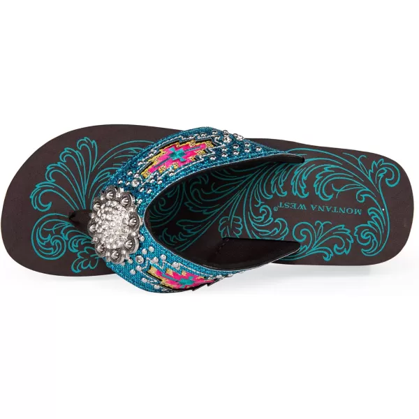 Montana West Flip Flops for women Wedge Flip Flops Western Wedge Sandals Bling Flip Flops Beach Sandals