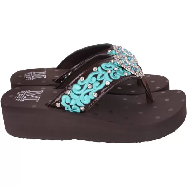 Montana West Flip Flops for women Wedge Flip Flops Western Wedge Sandals Bling Flip Flops Beach Sandals