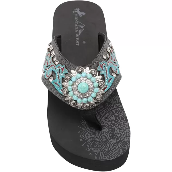 Montana West Flip Flops for women Wedge Flip Flops Western Wedge Sandals Bling Flip Flops Beach Sandals