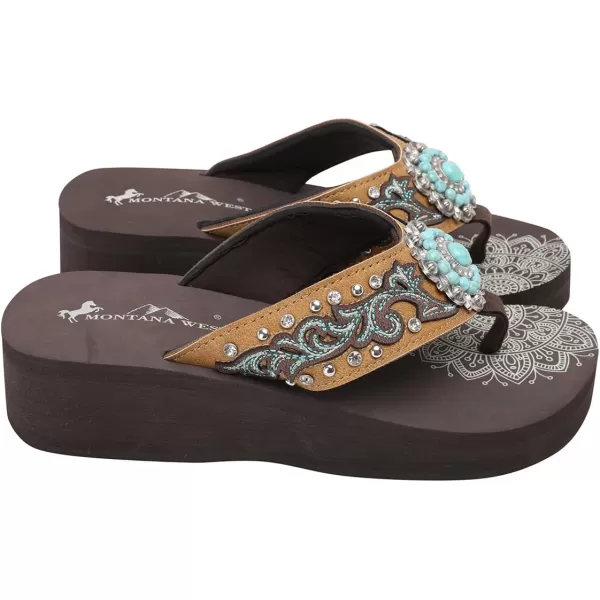 Montana West Flip Flops for women Wedge Flip Flops Western Wedge Sandals Bling Flip Flops Beach Sandals