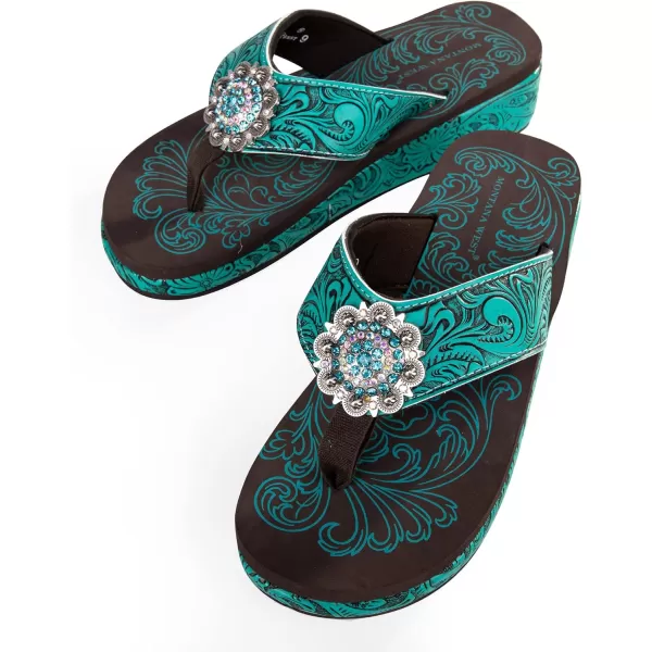 Montana West Flip Flops for women Wedge Flip Flops Western Wedge Sandals Bling Flip Flops Beach Sandals