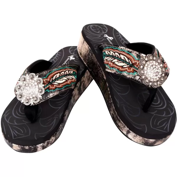 Montana West Flip Flops for women Wedge Flip Flops Western Wedge Sandals Bling Flip Flops Beach Sandals