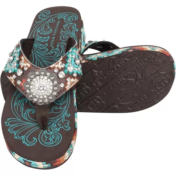 Montana West Flip Flops for women Wedge Flip Flops Western Wedge Sandals Bling Flip Flops Beach Sandals