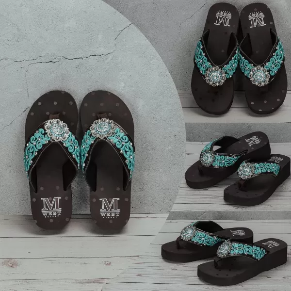 Montana West Flip Flops for women Wedge Flip Flops Western Wedge Sandals Bling Flip Flops Beach Sandals