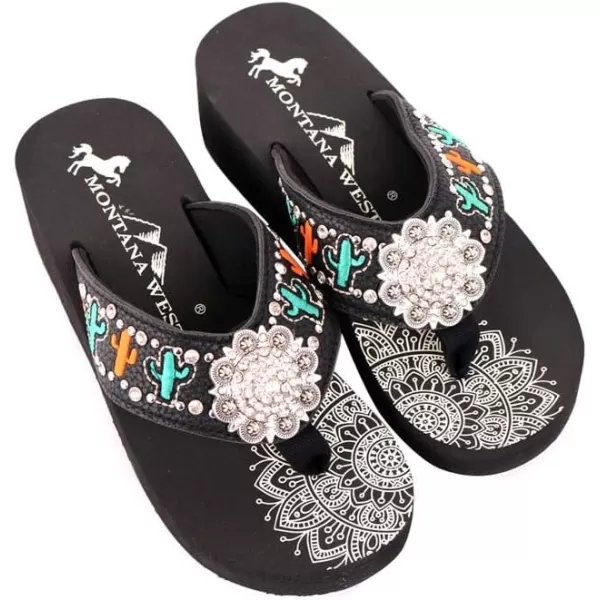 Montana West Flip Flops for women Wedge Flip Flops Western Wedge Sandals Bling Flip Flops Beach Sandals