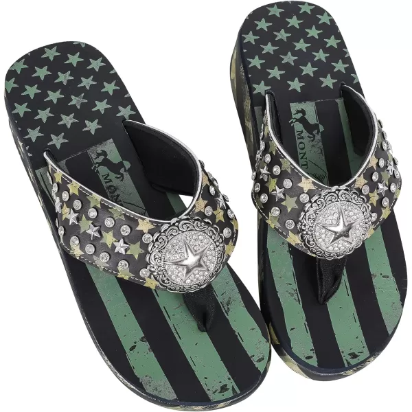 Montana West Flip Flops for women Wedge Flip Flops Western Wedge Sandals Bling Flip Flops Beach Sandals