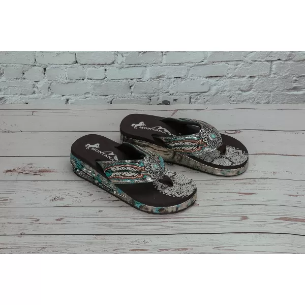 Montana West Flip Flops for women Wedge Flip Flops Western Wedge Sandals Bling Flip Flops Beach Sandals