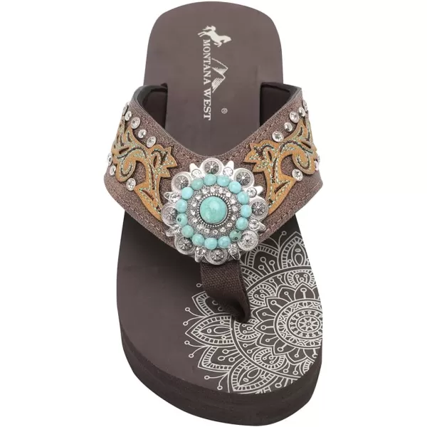 Montana West Flip Flops for women Wedge Flip Flops Western Wedge Sandals Bling Flip Flops Beach Sandals