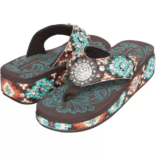 Montana West Flip Flops for women Wedge Flip Flops Western Wedge Sandals Bling Flip Flops Beach Sandals