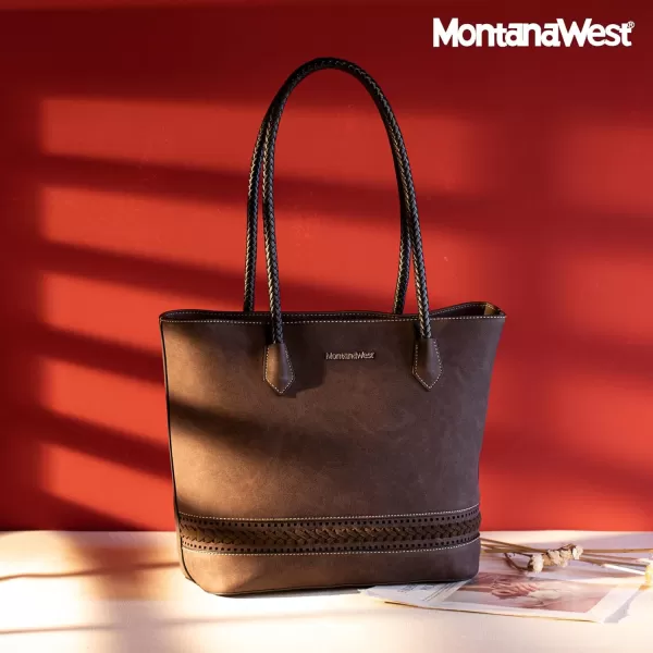 Montana West Large Tote Bags for Women Woven Purses and Handbags with Zipper