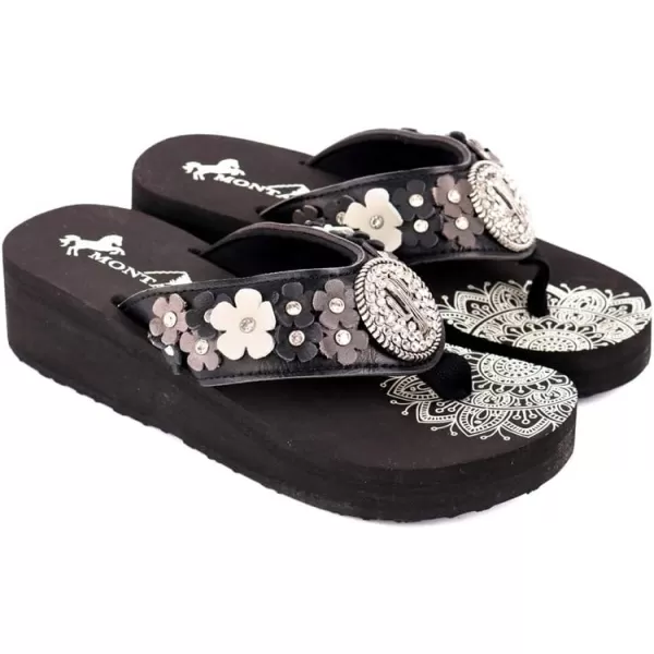 Montana West Patriotic Wedge Flip Flops for Women Western Rhinestone Comfort Thong Sandals