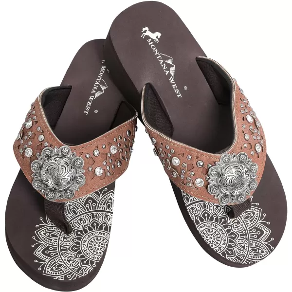 Montana West Patriotic Wedge Flip Flops for Women Western Rhinestone Comfort Thong Sandals