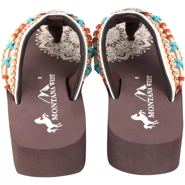 Montana West Patriotic Wedge Flip Flops for Women Western Rhinestone Comfort Thong Sandals