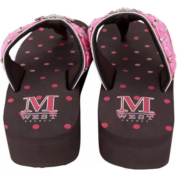 Montana West Patriotic Wedge Flip Flops for Women Western Rhinestone Comfort Thong Sandals