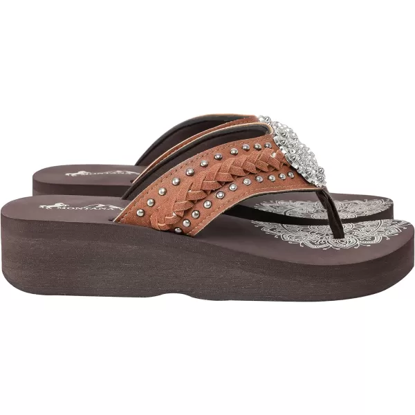 Montana West Patriotic Wedge Flip Flops for Women Western Rhinestone Comfort Thong Sandals