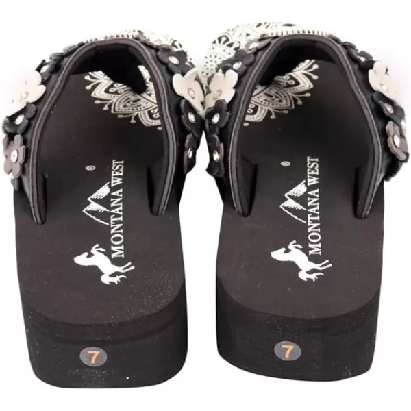 Montana West Patriotic Wedge Flip Flops for Women Western Rhinestone Comfort Thong Sandals