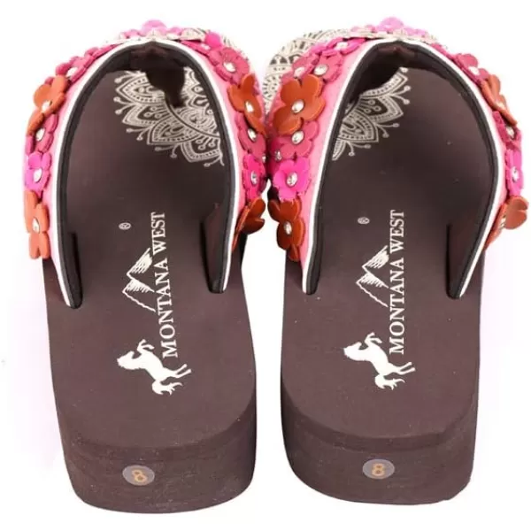 Montana West Patriotic Wedge Flip Flops for Women Western Rhinestone Comfort Thong Sandals