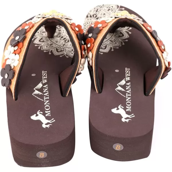 Montana West Patriotic Wedge Flip Flops for Women Western Rhinestone Comfort Thong Sandals