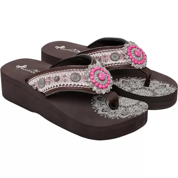 Montana West Patriotic Wedge Flip Flops for Women Western Rhinestone Comfort Thong Sandals