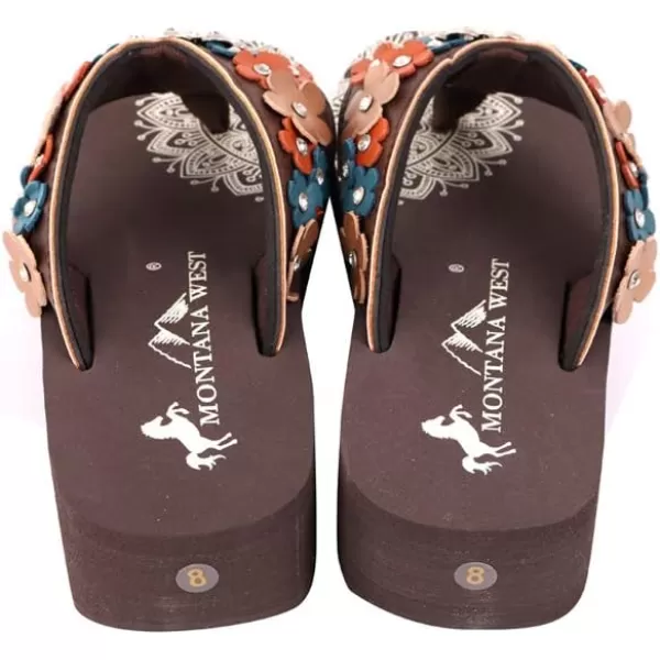 Montana West Patriotic Wedge Flip Flops for Women Western Rhinestone Comfort Thong Sandals