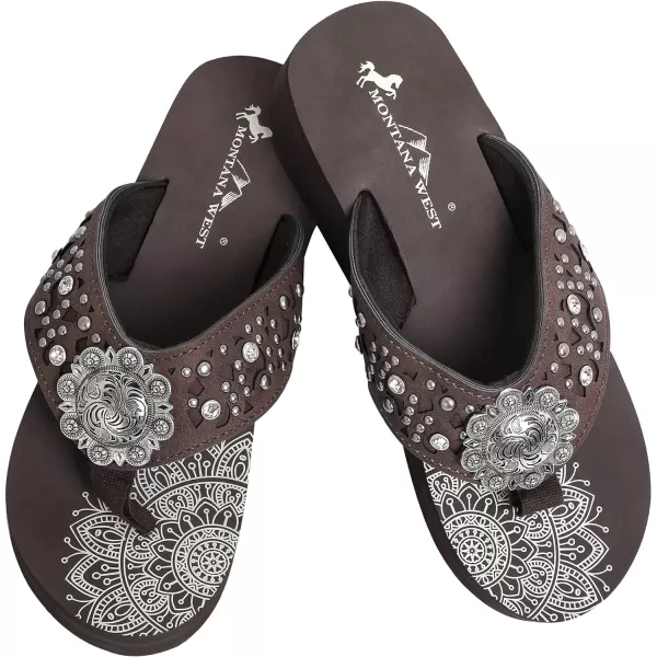 Montana West Patriotic Wedge Flip Flops for Women Western Rhinestone Comfort Thong Sandals