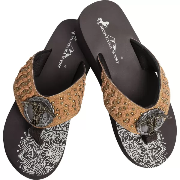 Montana West Patriotic Wedge Flip Flops for Women Western Rhinestone Comfort Thong Sandals