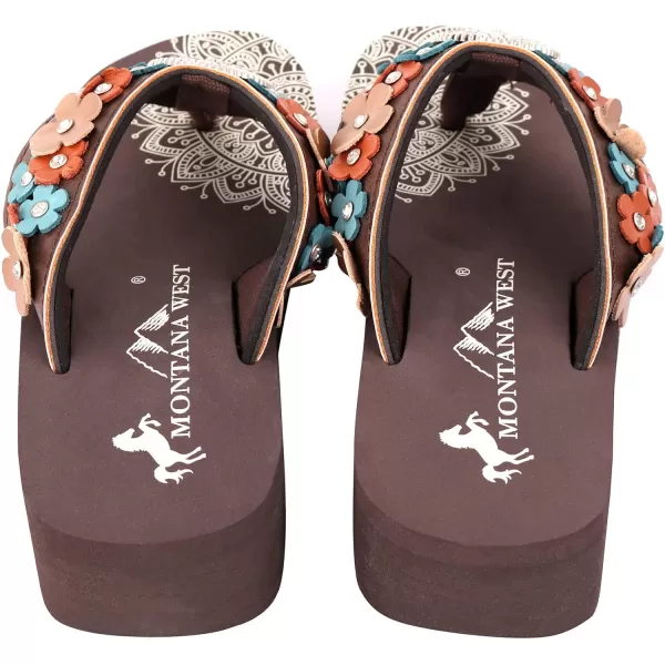 Montana West Patriotic Wedge Flip Flops for Women Western Rhinestone Comfort Thong Sandals