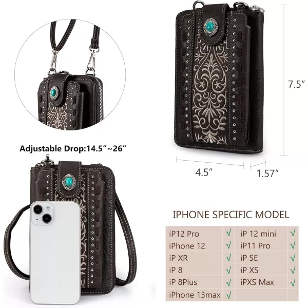 Montana West Western Small Crossbody Cell Phone Purses for Women CellPhone Wallet Bag