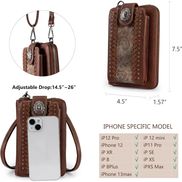 Montana West Western Small Crossbody Cell Phone Purses for Women CellPhone Wallet Bag