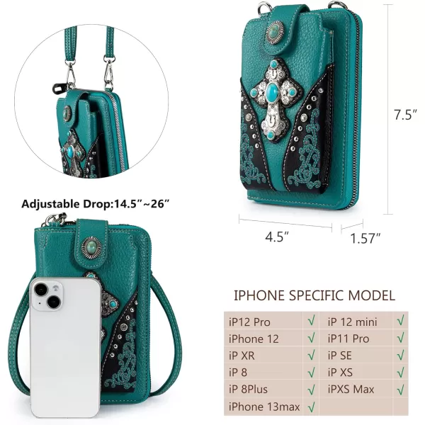 Montana West Western Small Crossbody Cell Phone Purses for Women CellPhone Wallet Bag