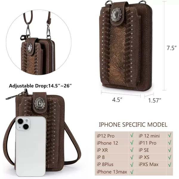 Montana West Western Small Crossbody Cell Phone Purses for Women CellPhone Wallet Bag